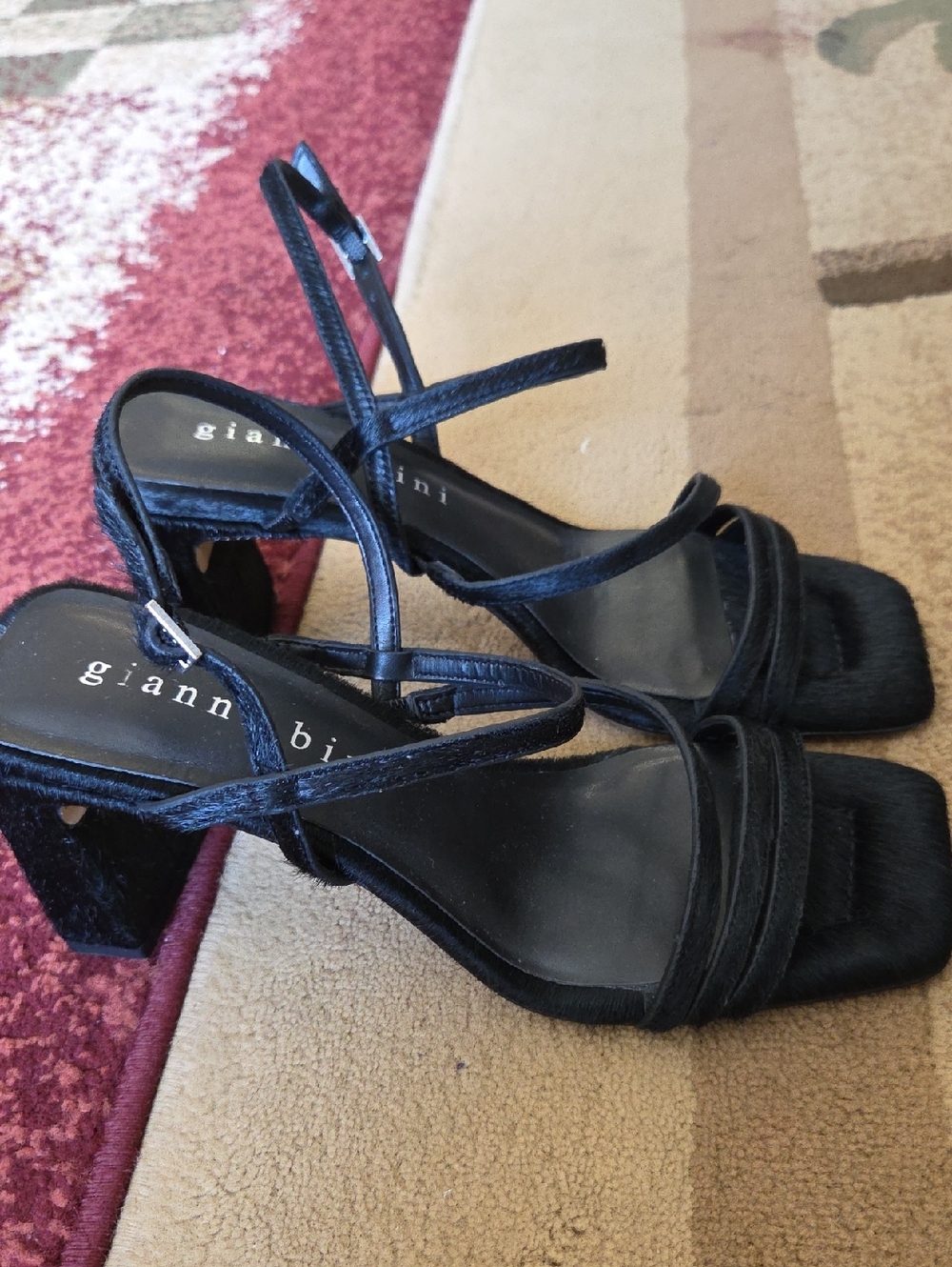 NWT!  Gianni Bini Cow Hair Ankle wrap Sandals